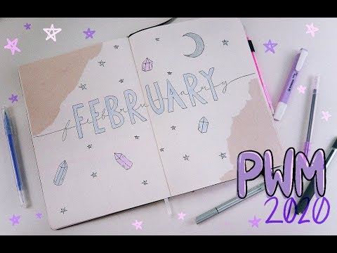 ASMR | February 2020 [Plan With Me!] Relaxing Bullet Journal Design