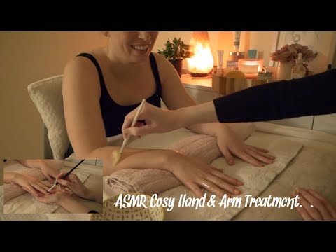 ASMR Treating my friend to a Relaxing Hand & Arm Treatment 1Hour LONG (Casual Session & Soft Spoken)