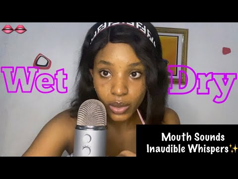 ASMR Wet & Dry Mouth Sounds~ Tongue Clicking| Inaudible Whispering