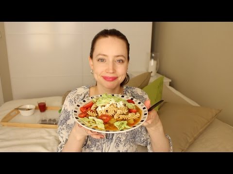 ASMR Eeating Sounds | Pasta Chili Lentil Soup, Apricot, Sweet Tomato