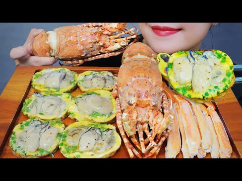 ASMR FRIED EGGS WITH OYSTER X SNOW CRAB X LOBSTER , EATING SOUNDS | LINH-ASMR