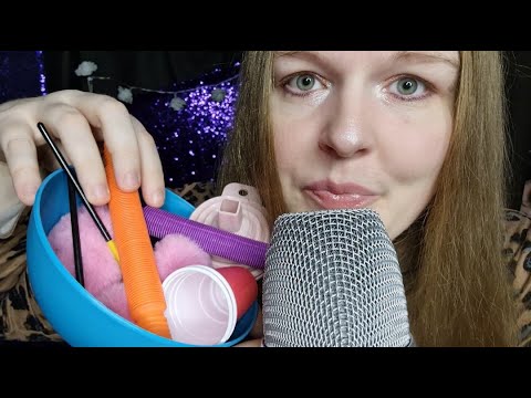 ASMR Fast Mouth Sound Triggers, Red Tiny Cups, Tubes, More & Whispers.