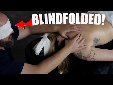 Blindfolded Back Massage Seeing with Hands to Release Her KNOTS and EMOTIONS [ASMR][Softly Spoken]