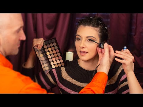 ASMR He Learns to Do Her Makeup, Soft Talking, Brush Sounds