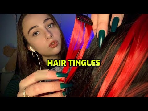 ASMR | Doing Your Extensions | scalp scratching, hairplay, fluffy mic 💆‍♀️💤