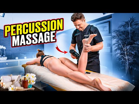 ACUPUNCTURE AND RECOVERY MASSAGE WITH A MASSAGE GUN FOR LEGS AND LOWER BACK