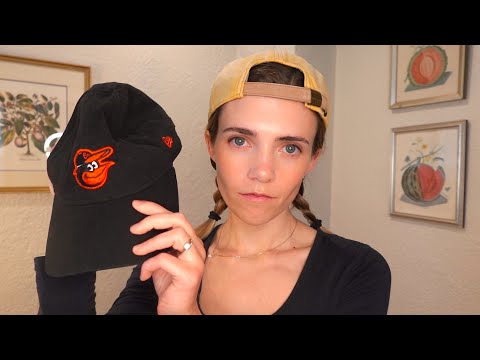 ASMR Giving you a Make-Under for a Baseball Game ⚾️ | Soft Spoken | Personal Attention | Brushing