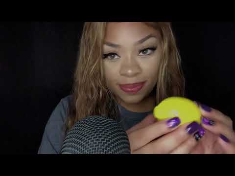 ASMR Tapping Stuff ( wooden toys & more! Slight mouth sounds)