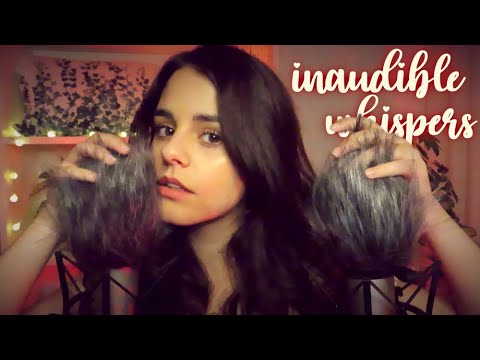 ASMR EXTREMELY CLOSE Inaudible Whispering 💖 W/ Fluffy mic sounds for SLEEP