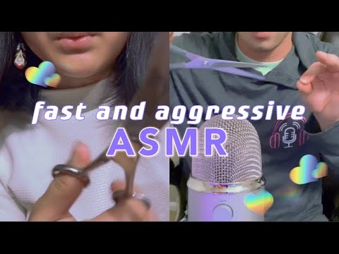 ASMR FAST AND AGGRESSIVE COLLAB | mouth sounds | hand movements | tapping | with Corey ASMR | leismr