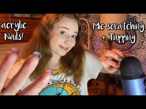 ASMR mic tapping + scratching with acrylic nails! ✨