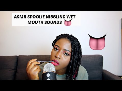 ASMR| spoolie nibbling wet mouth sounds with lots of personal attention