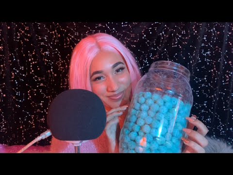 ASMR | Eating Snacks From Space??? | crunchy food + asmr cotton candy puffs + tingly food tapping