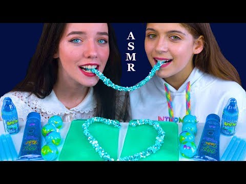 ASMR BLUE SHEET JELLY, PLANET GUMMY, SOUR CANDY GEL, NERDS ROPE, NIK-L-NIP WAX STICKS