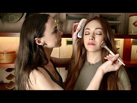 ASMR British Perfectionist Styling | Hair & Makeup Finishing Touches | GRWM- Fixing, Brushing Sounds