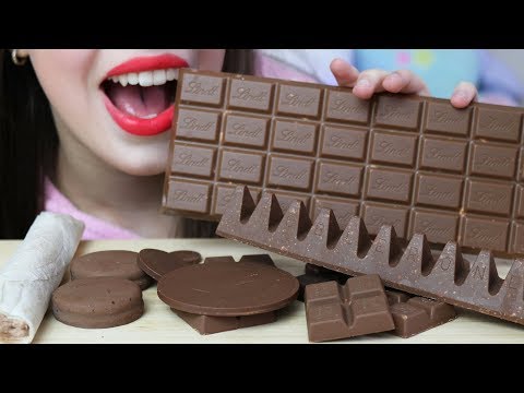 ASMR FROZEN CHOCOLATE Eating + GIANT LINDT BAR (CRUNCHY & CHEWY Eating Sounds) No Talking