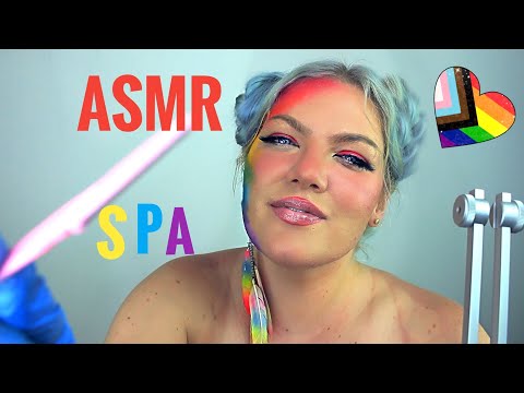 ASMR Rainbow SPA 🌈 Dermaplaning, Oil Massage, Personal Attention 🌈