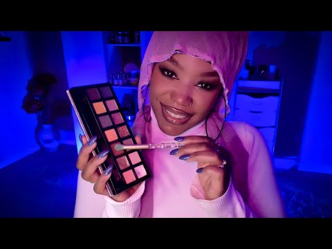 ASMR | Doing Your Makeup On A Rainy Day 🌧 (Personal Attention ft. Dossier) (Crackling Fire Sounds)