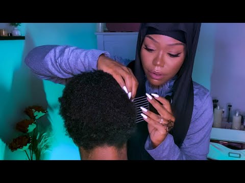 ASMR | Hair Play (ft. Dossier) (4c Hair, Afro Picking, Scalp Massage, Personal Attention)
