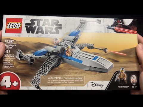ASMR (Slightly Intense) Lego StarWars Resistance X-Wing Unboxing and Build with Whispers