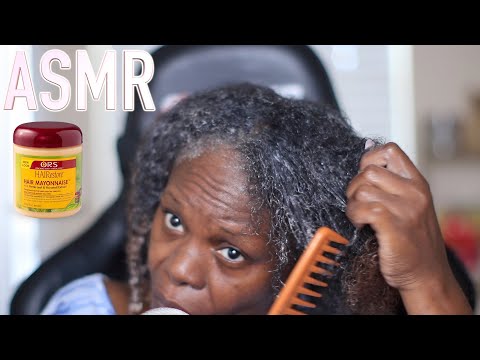 ORS MAYONNAISE DEEP CONDITIONER HAIR ROUTINE ASMR CHEWING GUM