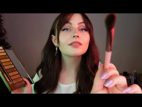 [ASMR] Doing Your Christmas Makeup Roleplay - Personal Attention