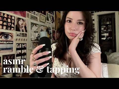ASMR: whisper rambling and nail tapping☁️ (up-close clicky whispers, tapping on objects)
