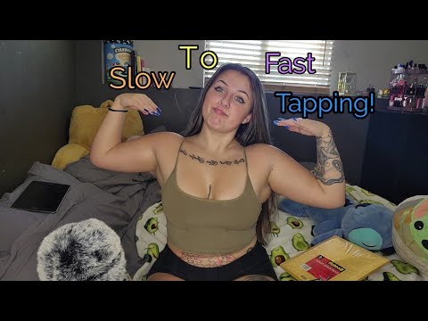 ASMR- Slow To Fast Aggressive Tapping & Scratching!!!!