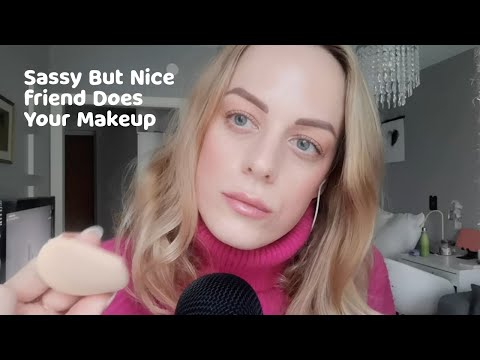 ASMR | Sassy Friend Does Your Makeup Roleplay w/ Fast Tapping, Lip Gloss Pumping, Whispers, Personal