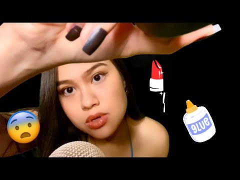 ASMR: Doing Your Makeup With The WRONG Props 😱😳💤 | Gum Chewing | Whispering |