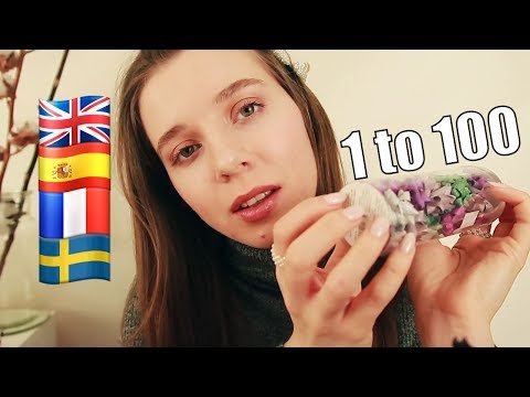 ASMR Counting You To Sleep (English, Russian, French, Spanish, Swedish) Whispered With Soft Tapping.