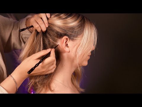 ASMR Real Person Scalp Check with Sticks🥢Gentle Head Exam, Nape & Behind Ear Attention