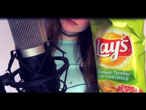 Russian ASMR EATING CHIPS, triggers, whisper, mouth sounds, champ,kissing—Julia ASMR