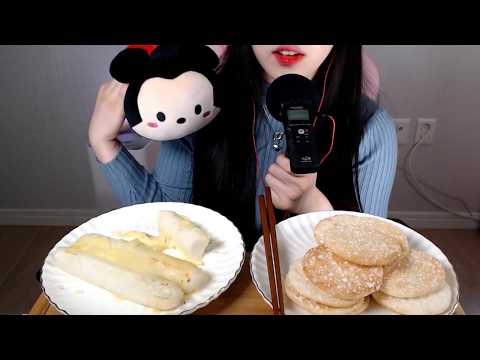 ❣ ASMR Korean Rice Cake ＆ Rice Cracker Eating 가래떡 쌀과자 이팅 먹방 :3