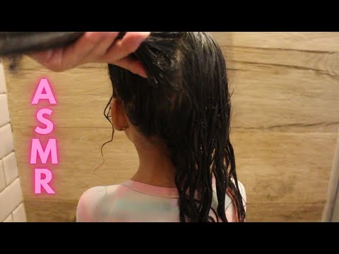 ASMR (applied) | CUIDANDO DO CABELO DA MAYA - Washing, Moisturizing and Finishing Maya's hair