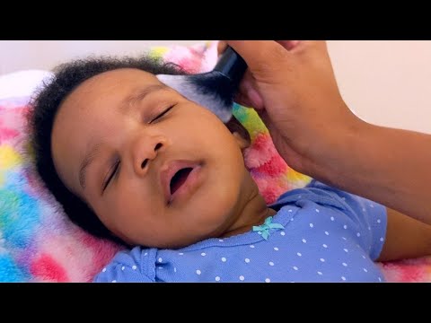 ASMR baby face brushing massage 💗 (whispered)