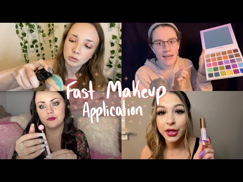 ASMR Fast & Aggressive Makeup Application From Your Friends!