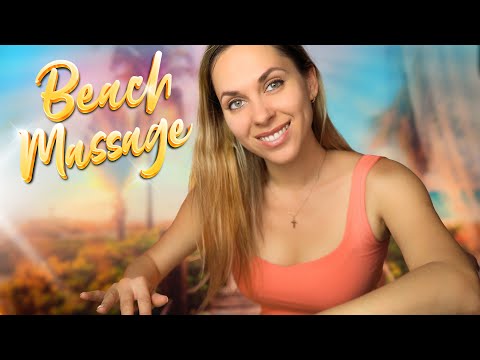 ASMR Oil Massage on the Beach 🌴 Roleplay, Head massage, Steamer, Personal Attention