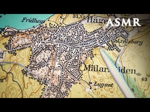 ASMR Counting houses on vintage map | Deep Voice