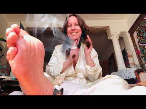 ASMR bare feet incense chit chat