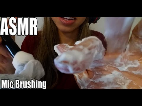 {ASMR} brushing mic | shaving cream| crinkly sounds