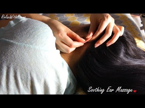 ASMR Relaxing Ear Massage (REAL PERSON) + Hair Stroking - SOFT + SOOTHING Hand Movements to Calm You
