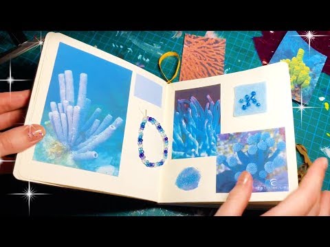 ASMR Art Journalling (Whispered) 🌊 Coral Project #1