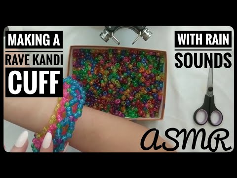 Kandi Making in the Rain ASMR(No Talking)(Plastic Beads)
