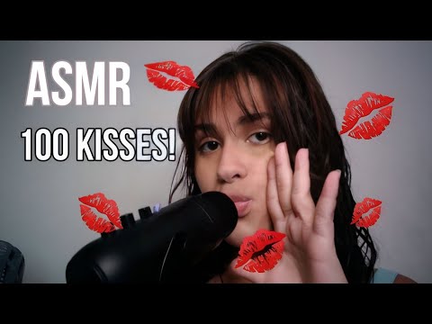 ASMR - 100 KISSES/ BEIJINHOS NO MICROFONE 💋