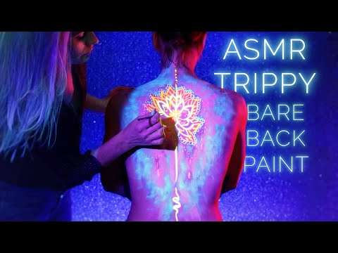 TRIPPY ASMR | GLOW IN THE DARK PAINT ON MY SISTERS  BACK | ART | Flower