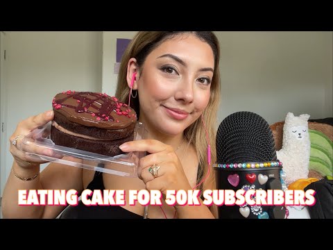 ASMR EAT WITH ME FOR 50K ❤️🎂 ~50,000 subscribers special pt.2~ | Whispered