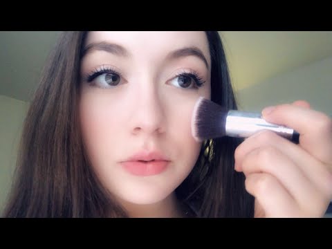ASMR Doing My Makeup & Giving You Tingles (slightly inaudible whisper & mouth sounds)