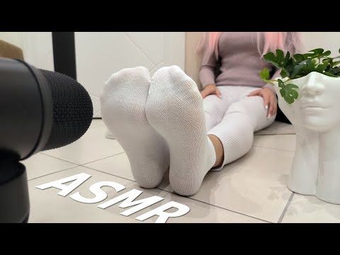 ASMR FEET | White Socks Sounds | FOOT Triggers & Tingles | No Talking