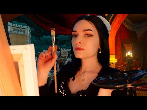 The Artist's Soiree in Beauclair ⚔️ The Witcher ASMR Roleplay (brush + canvas sounds)